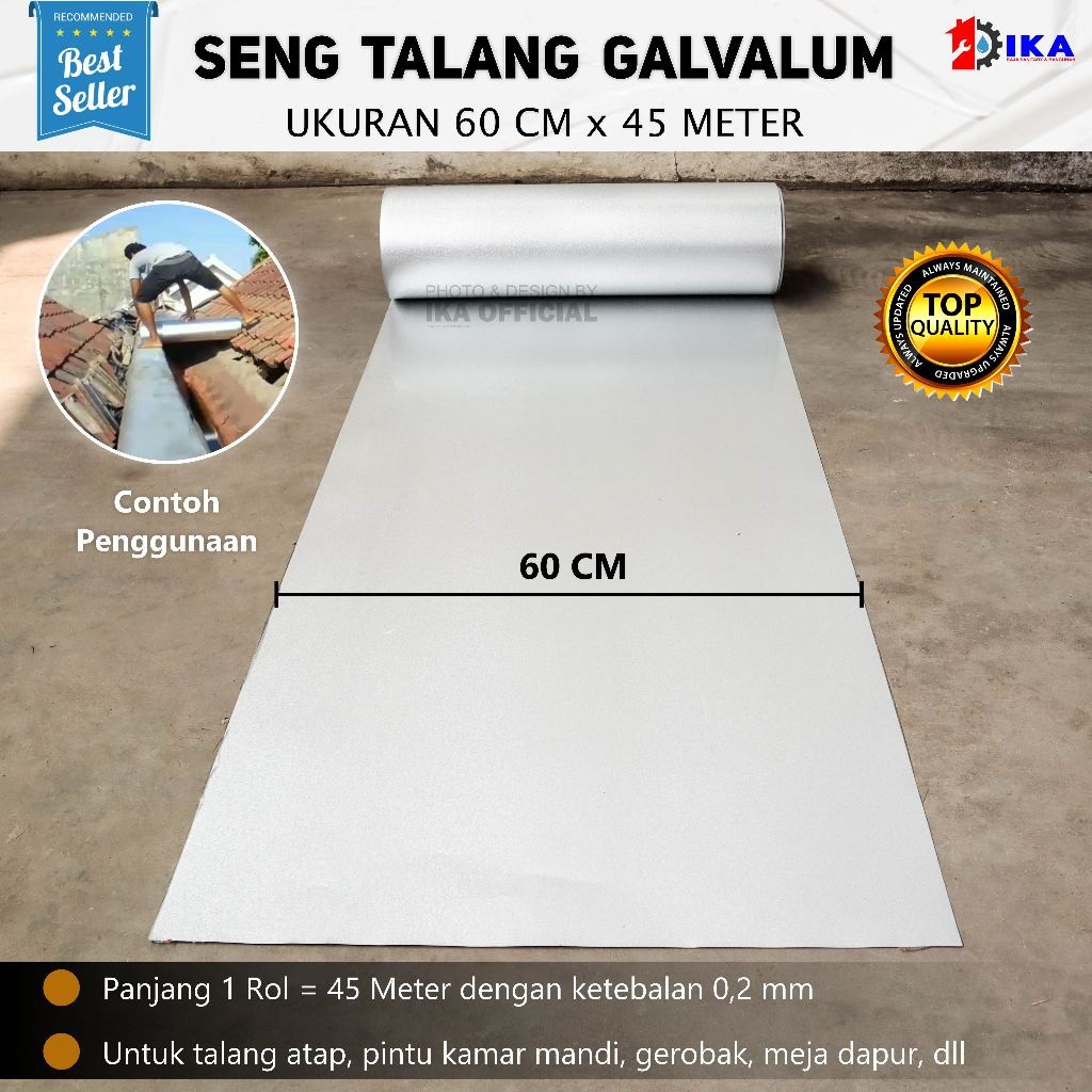 SAB Seng Talang Galvalum / Seng Plat Galvalum Anti Karat / TALANG GALVALUM ROLL UKURAN 60CM / Seng T