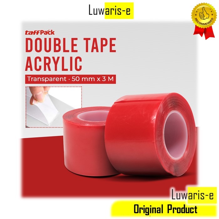 

Lakban Double Tape Akrilik Transparan Bening Perekat Elastis Acrylic