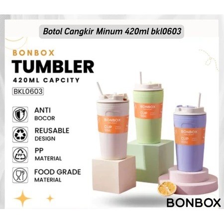 Botol MinumTumbler Sedotan Karakter Lucu Plastik BPA FREE Bonbox BKL0603 Botol Minum Anak Anak Motif