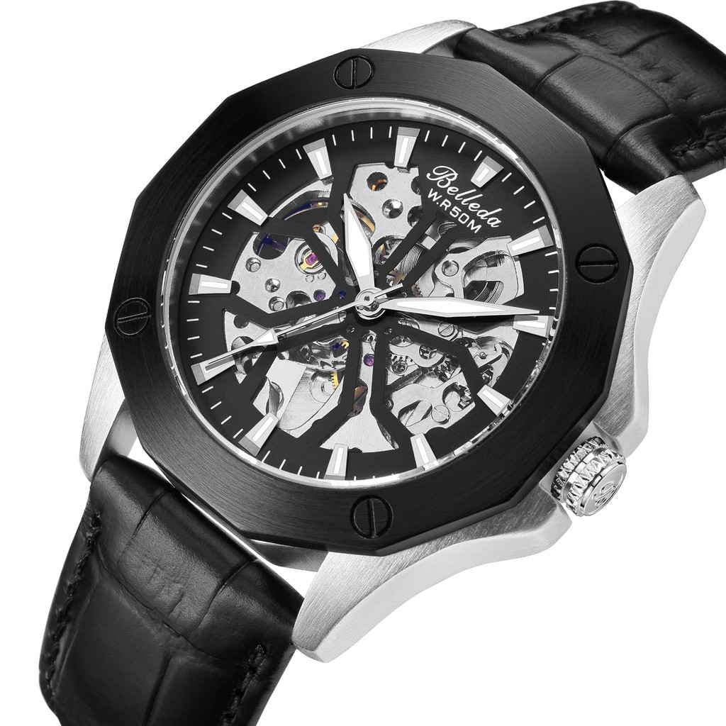 JAM TANGAN PRIA BELLEDA  9606 KULIT JAM TANGAN AUTOMATIC ANTI AIR 3 ATM