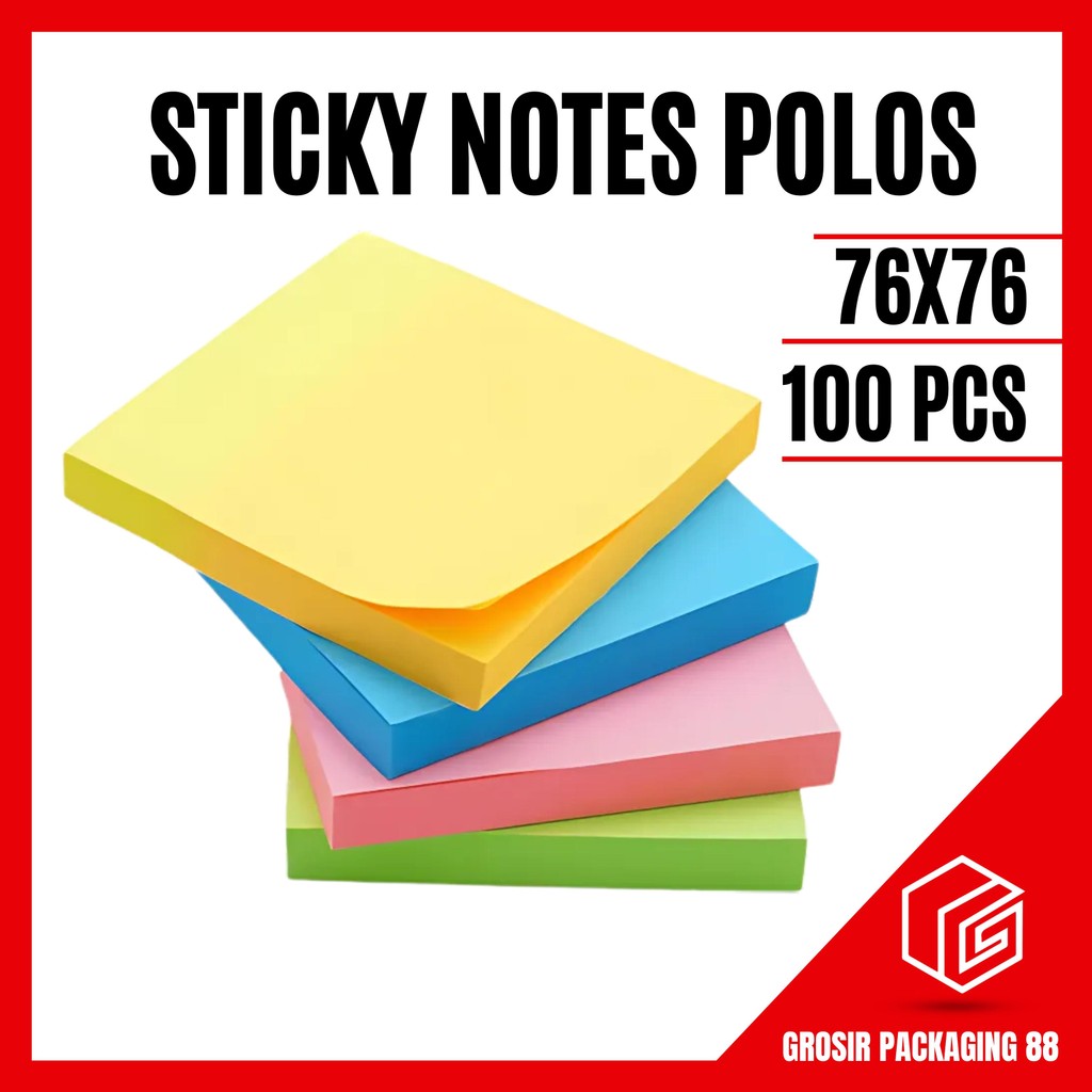 

Sticky Notes Memo 76x76 Polos Penanda Pengingat Kertas Buku Tempel 100 Lembar Perlengkapan Kantor Sekolah ATK Note Pad