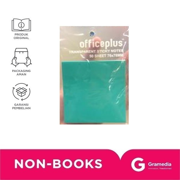 

Office-P Sticky Note Transparent 3X3` Tosca 50Sht