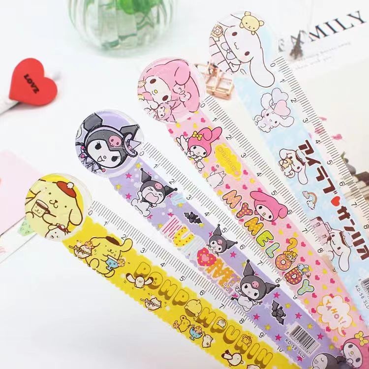 

⭐JOJU⭐ PENGGARIS SANRIO KAWAII 15CM DENGAN UJUNG BULAT KARAKTER KARTUN / PENGGARIS KARAKTER