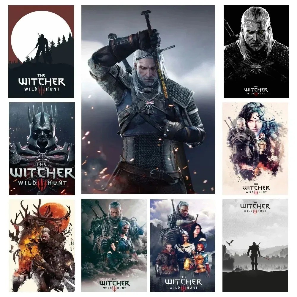 

The W-Witcher 3 W-Wild Hunt Game Poster Wall Art Home Decor Room Decor Digital Canvas Painting Living Room Restaurant Kitchen A