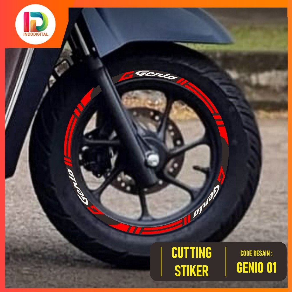 CUTTING STICKER VELG NEW GENIO ID-01 2021 2022 2023  RING 12 STIKER LIS LIST VARIASI BAN