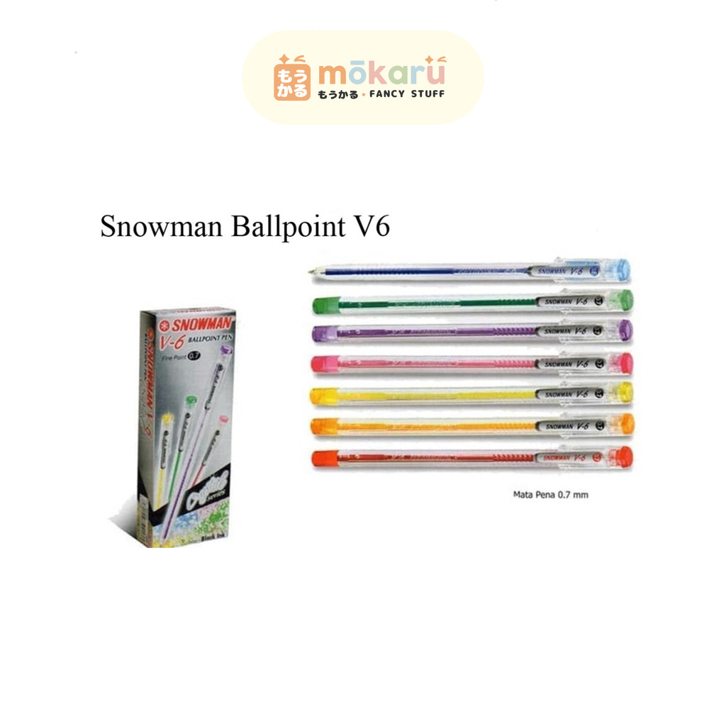 

Snowman Pulpen Ballpoint Pena V6 Crystal 0.7mm Unik Murah
