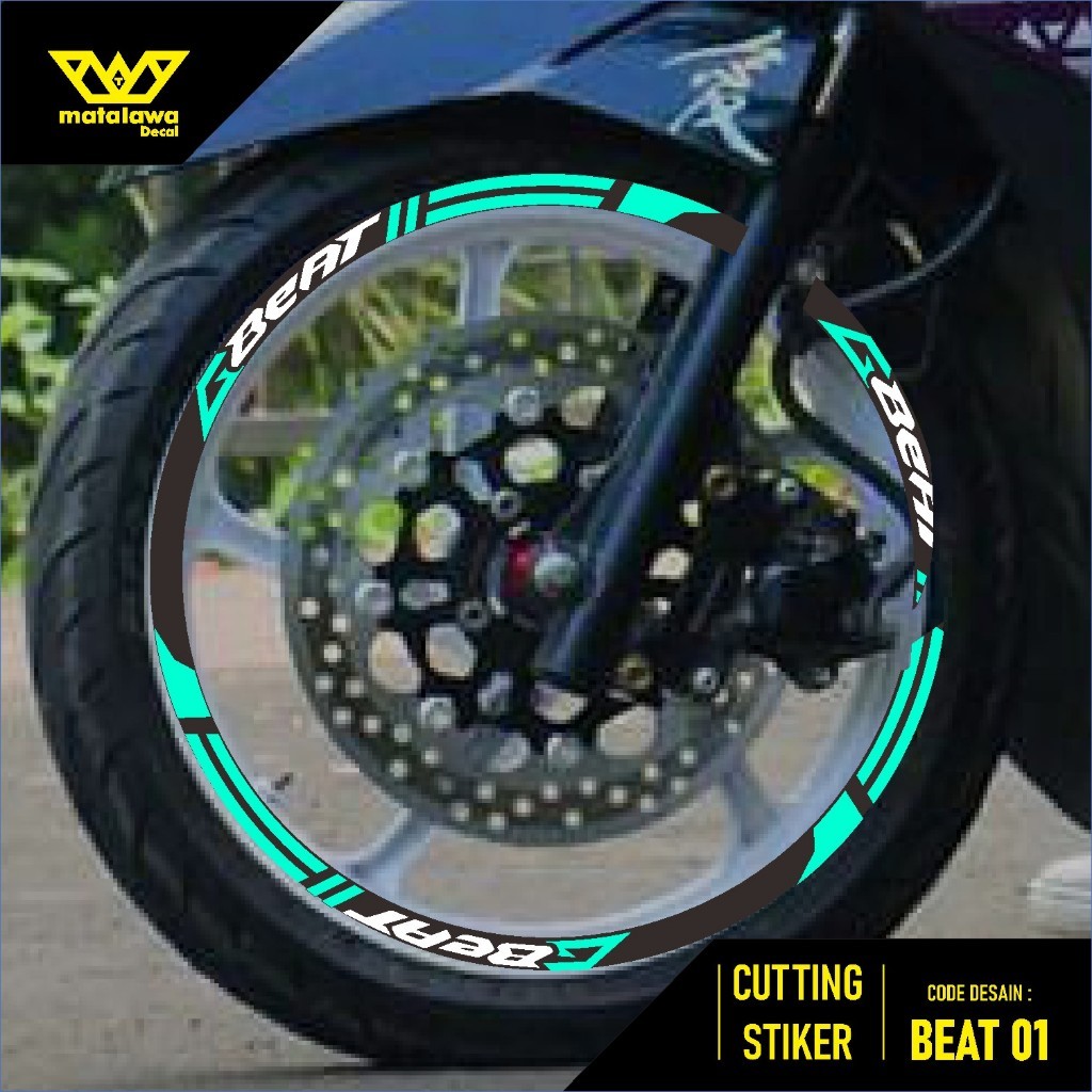 stiker velg honda beat fi Old street esp deluxe karbu sticker cutting velk motor ring 14 beat  01