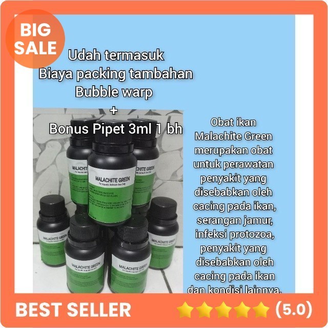 MALACHITE GREEN 100 ml obat jamur ikan / malachite green / obat jamur ikan / obat hijau / obat ikan 