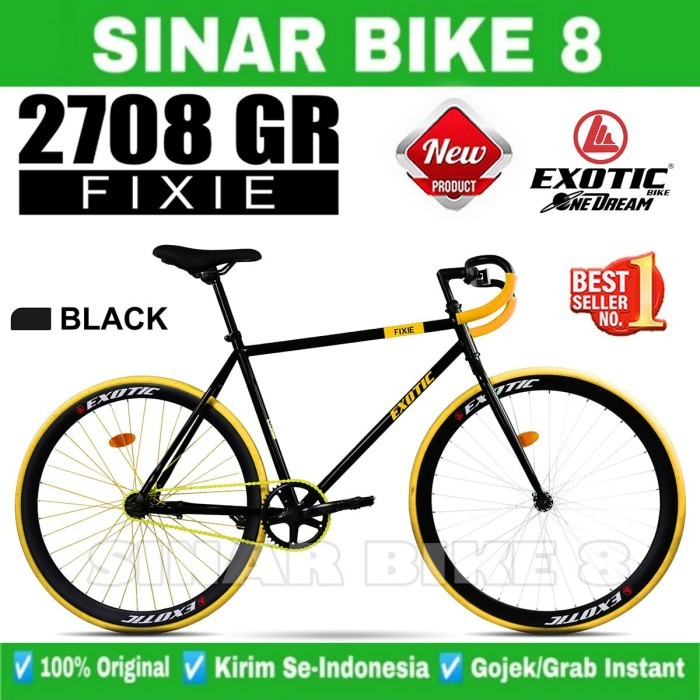 Sepeda Fixie EXOTIC 2708 GR Sepeda Balap 700C Rem Torpedo