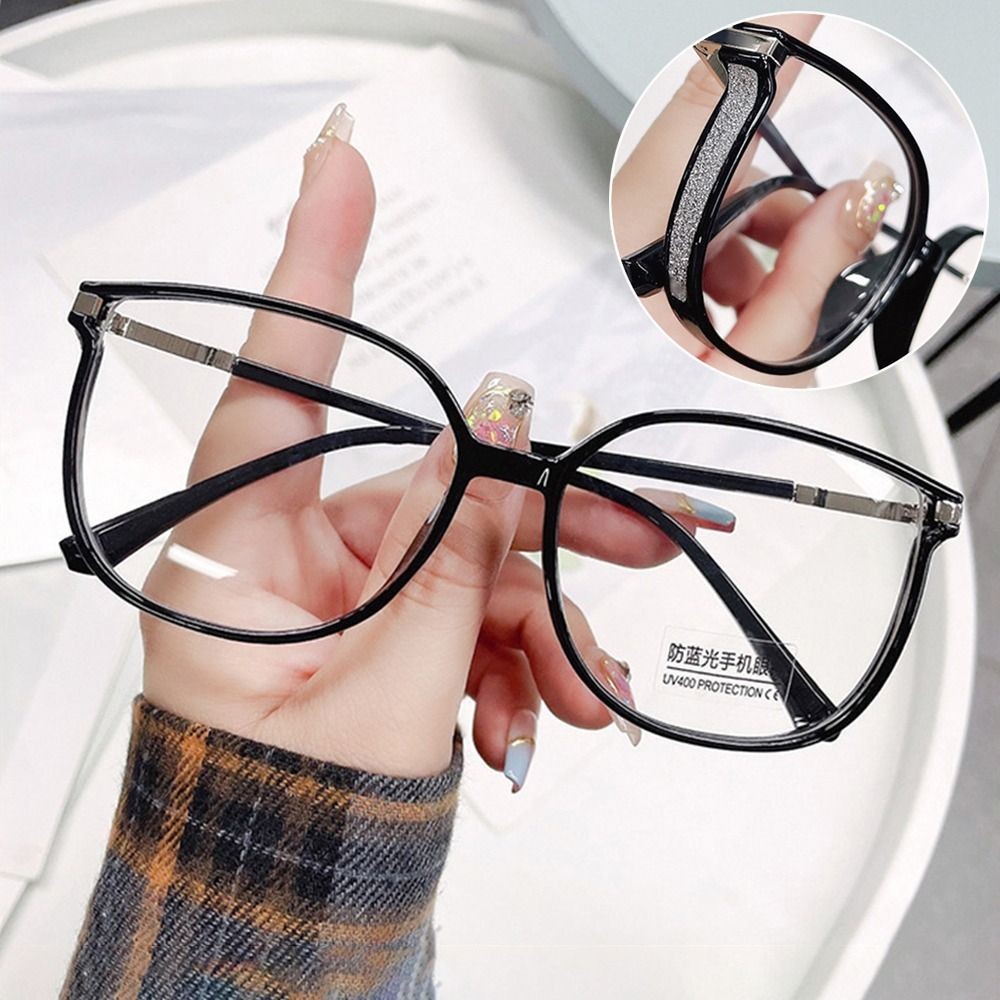 Fashion Women Men Anti-UV Blue Rays Glasses Big Frame Computer Goggles Eyeglasses Flat Mirror Eyewea