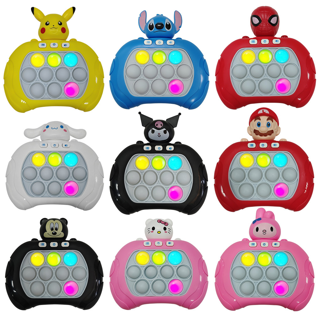 

New Lilo & Stitch Quick Push Game Pop Up Fidget Bubble Electronic Pop it Pro Game Light AntiStress Toys For Adult Kids Gift