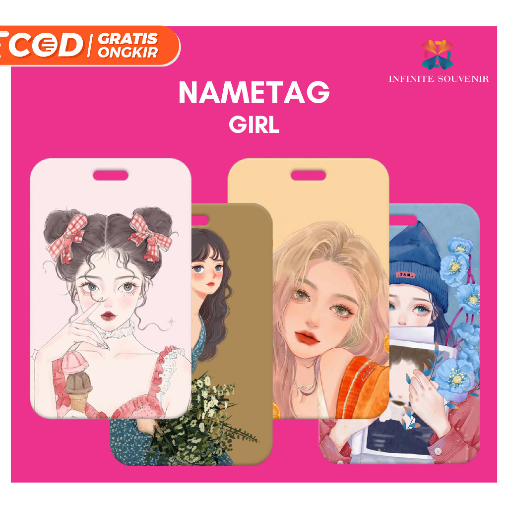 

(N009) Nametag Girl Tanpa Tali / ID Card Wanita / Card Holder / Edisi Cewek / Tempat Kartu Fashion Girl