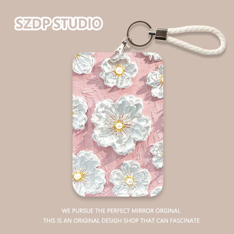 

ID CARD Kartun Korea Dicat Pola Bunga Merah Muda Putih, Penutup Pelindung Gantungan Kunci All-In-One Kawaii Lucu Penutup Pelindung Kartu Bank Kartu ID Penutup Pelindung Kartu Bus