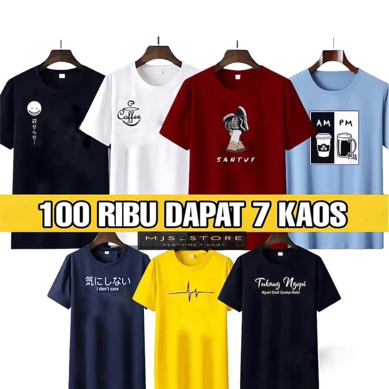 KAOS DISTRO 100 RIBU DAPAT 7 | KAOS DISTRO PRIA WANITA 100RB DAPAT 7 PCS KAOS DISTRO