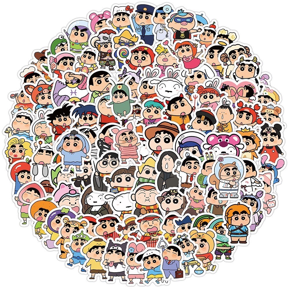 

100 Pcs Sticker Shin Chan Vinyl Waterproof untuk Tempelan Laptop Tumbler HP Koper DIY [6]