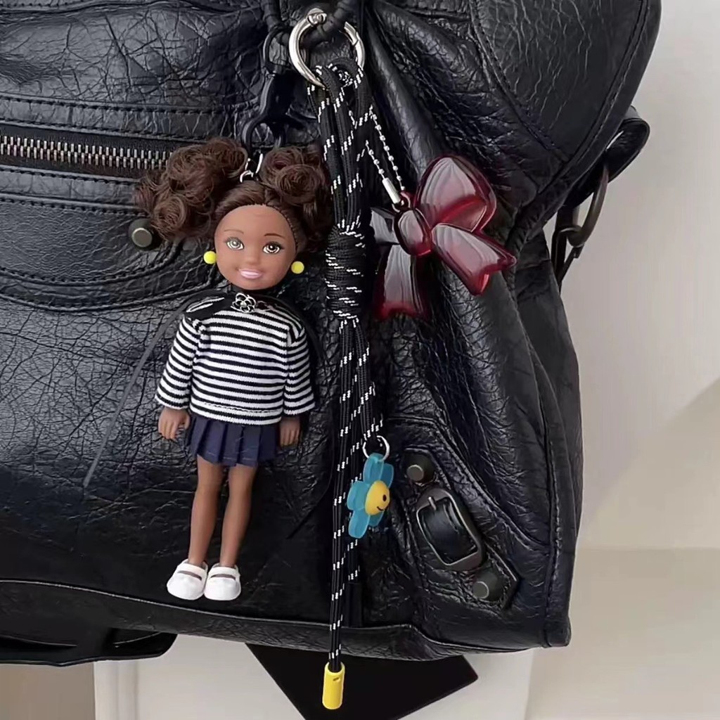 New Pattern Original Paris Fashion Mat ing Color Climbing Rope Bag  arm Cartoon Doll for miu Bag  ar