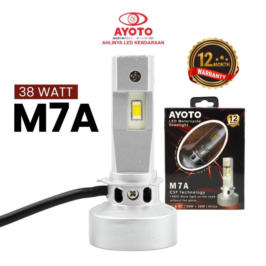 Lampu LED Motor AYOTO M7A Hi Low AC DC 38w+38w