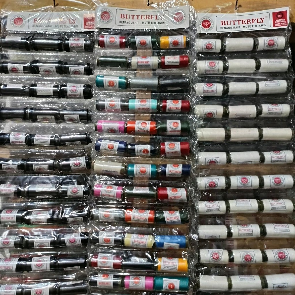 36 Pcs Benang Jahit Benang Butterfly Benang Renceng Hitam