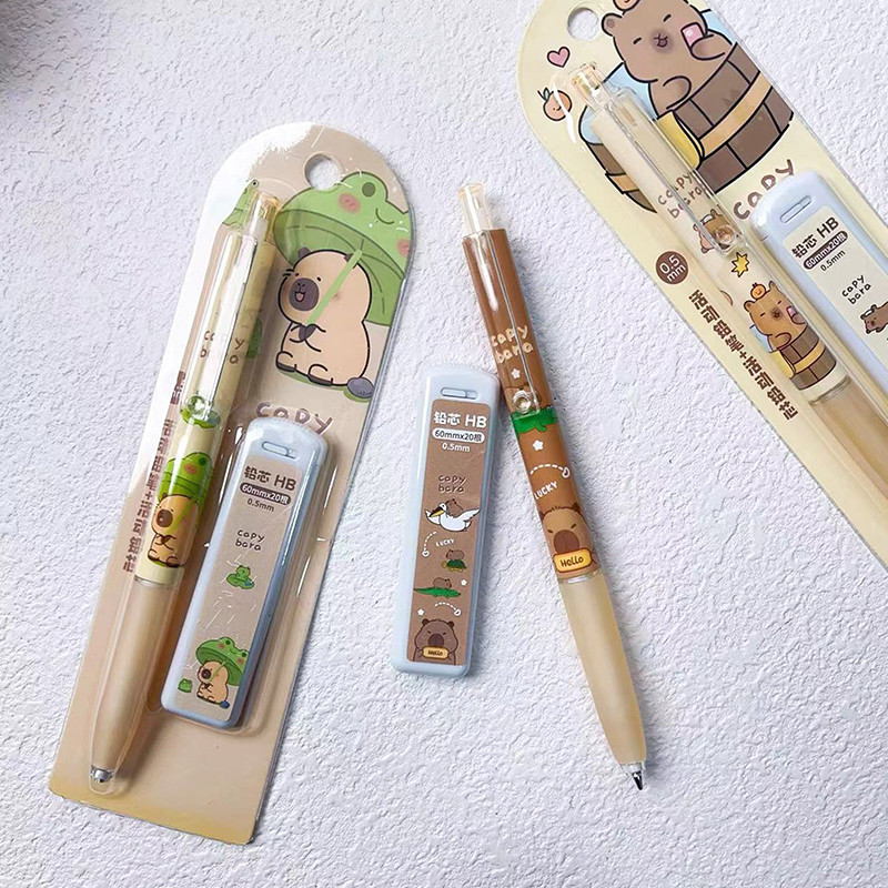 

Kawaii Capybara Mechanical Pencil Set 0.5mm Drawing Writing Pencils Cartoon Stationery School Office Supplies Children's Gift