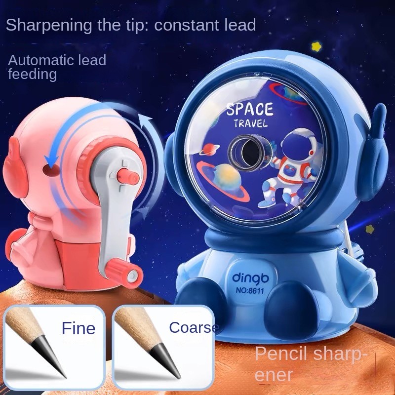 

1 Piece Astronaut Cartoon Pencil SharpenerAutomatic Lead FeedHand Crank Roller Pencil SharpenerFor School Office