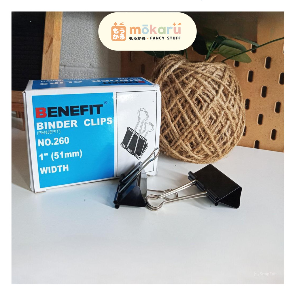 

Benefit BC-260 Binder Clip No 260 Penjepit Penjilid Pengarsip Kertas Dokumen Ukuran Sedang 5cm