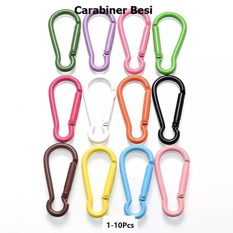 Kait Tas/Carabiner Bahan Besi Model Labu Warna-Warni Harga/1-10pc Beads Manik manik gelang Manik man