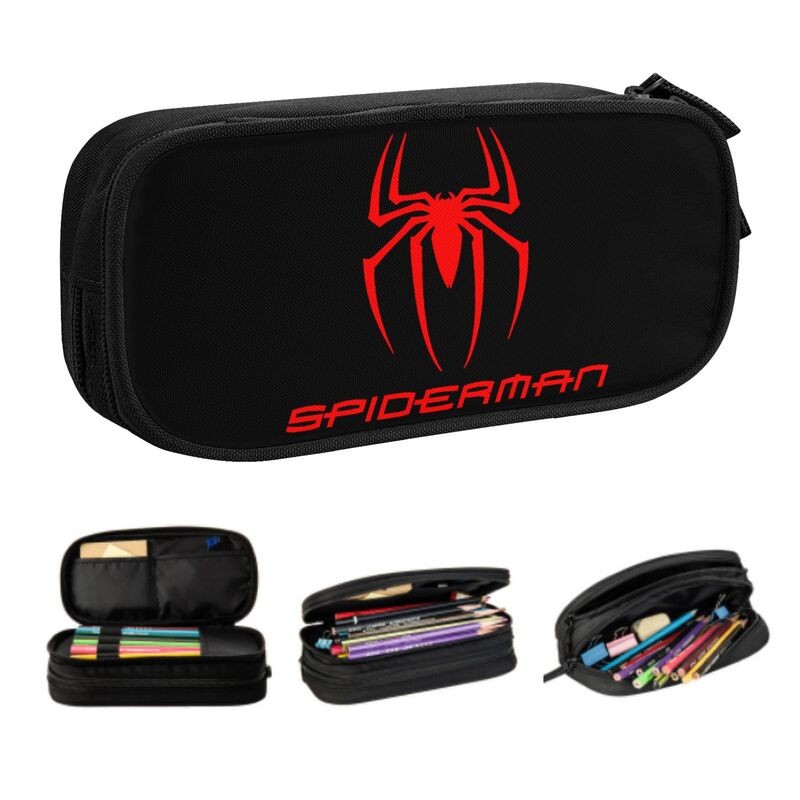 

Custom Spiderman Superhero Cartoon Pencil Case for Girls Boys Large Capacity Pen Bag Box School Supplies