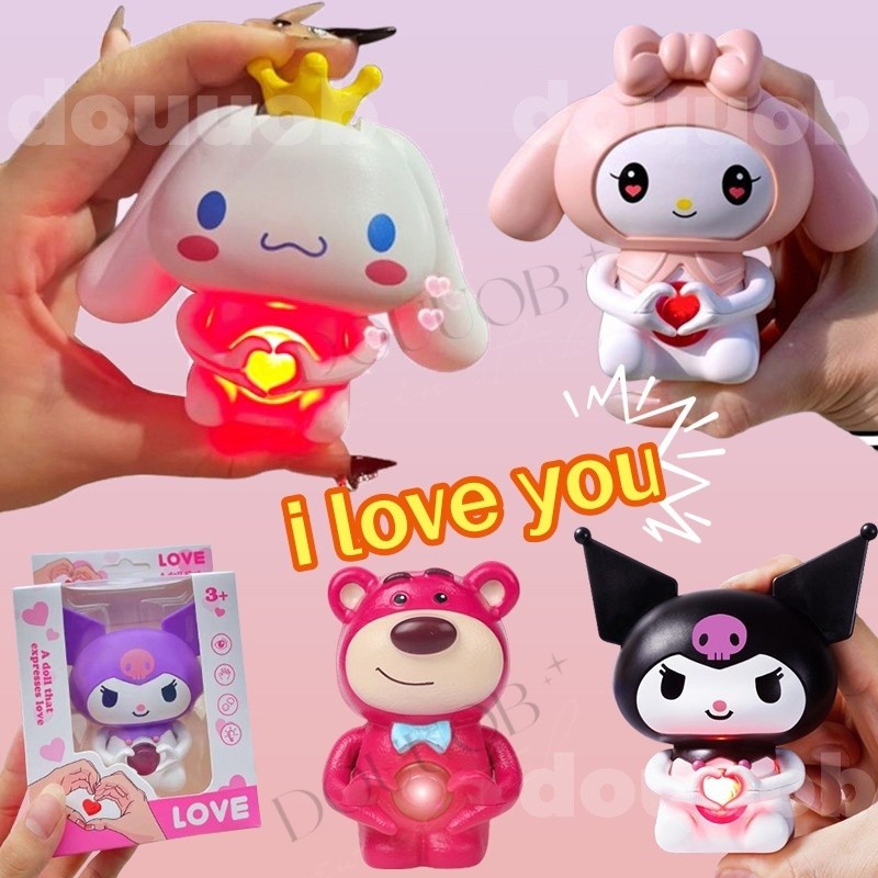 【Kado Unik】Ready Versisuara i love you Cinnamoroll Melody Lotso Kuromi Sanrio LED Night Light Gantun