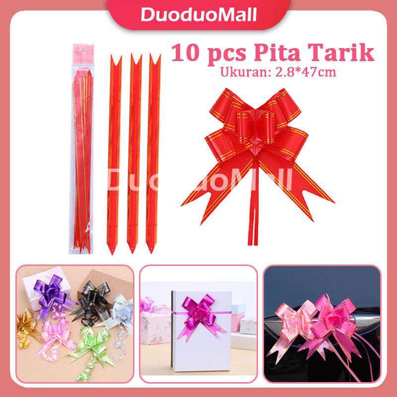 

(1 Pak Isi 10 Pcs) Pita Tarik / Pita Serut Gold List / Hiasan Parcel Souvenir