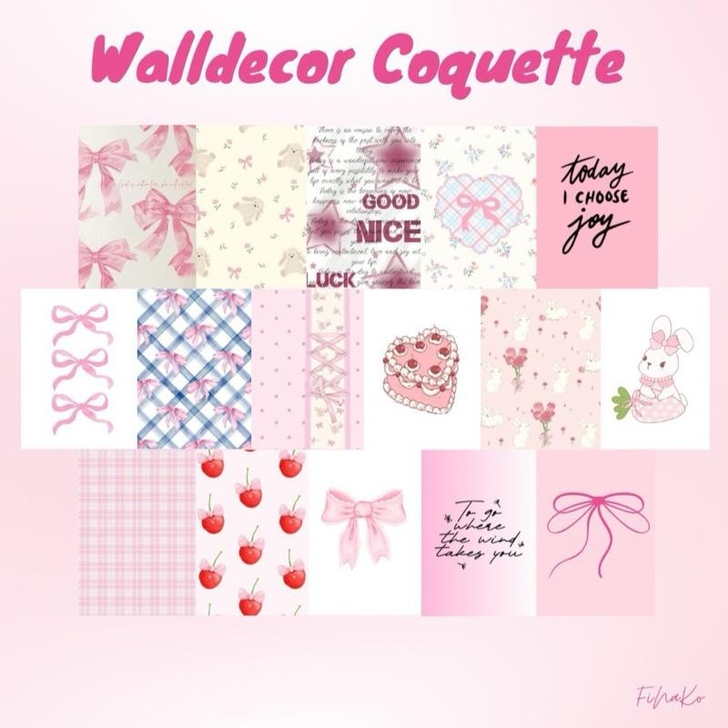 COD 17pcs Waldecor A5 ala korea Coquette / Hiasan dinding ala korea / Poster dinding ala korea / Pos