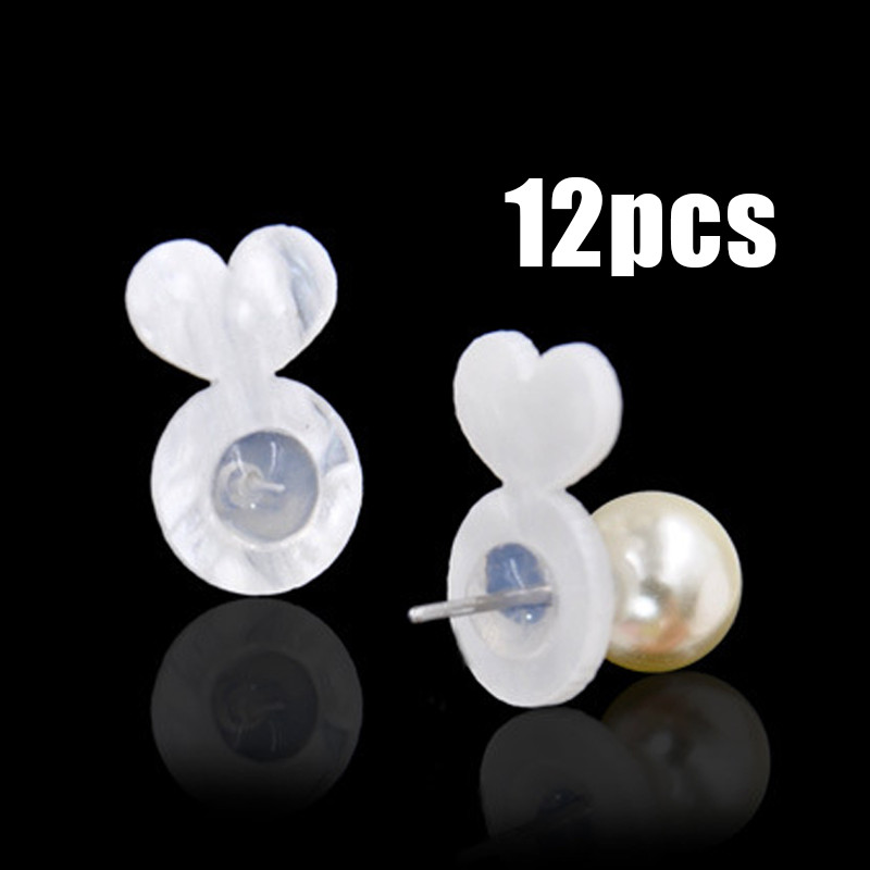 12pcs Premium Silikon Stopper - Penutup/Penahan Anting Tusuk Bantalan Pantat Nyaman
