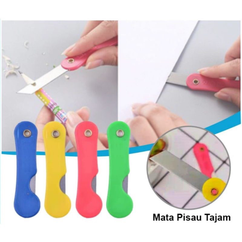 

(GTT) Pisau Cutter Lipat Mini Alat Bantu Potong Kertas Kater Kecil Unboxing