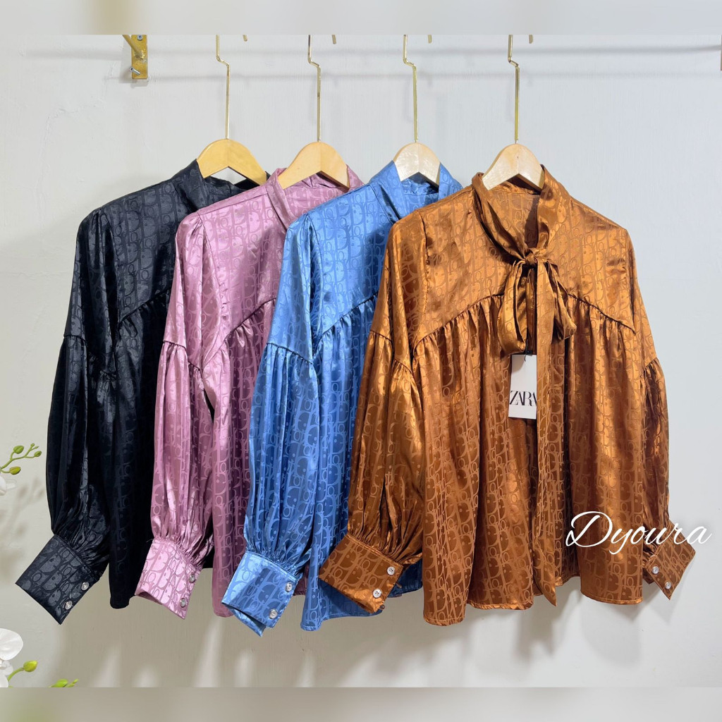 Kemeja satin silk Kemeja branded premium satin Kemeja satin Kemeja wanita lengan panjang Kemeja bran