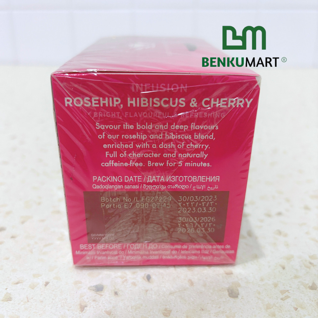 

Ahmad Tea Rosehip, Hibiscus & Cherry Infusion (40gr) Fruit & Herb - 20 Tea Bags