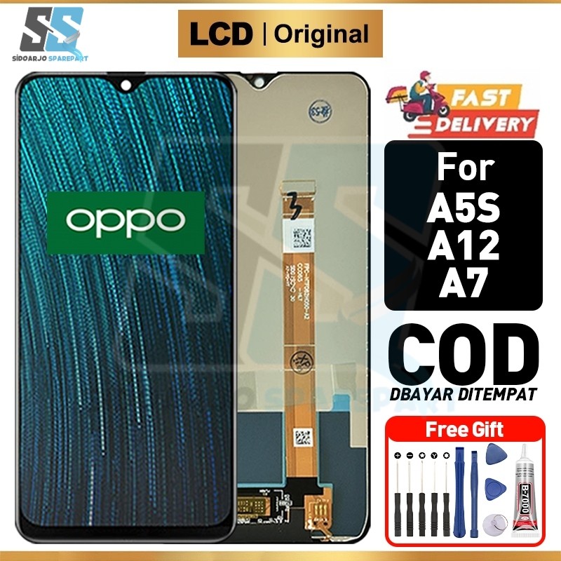 LCD OPPO A5S LCD OPPO A12 LCD OPPO A7 Original fullset Touchscreen hp ori asli Compatible For Glass 