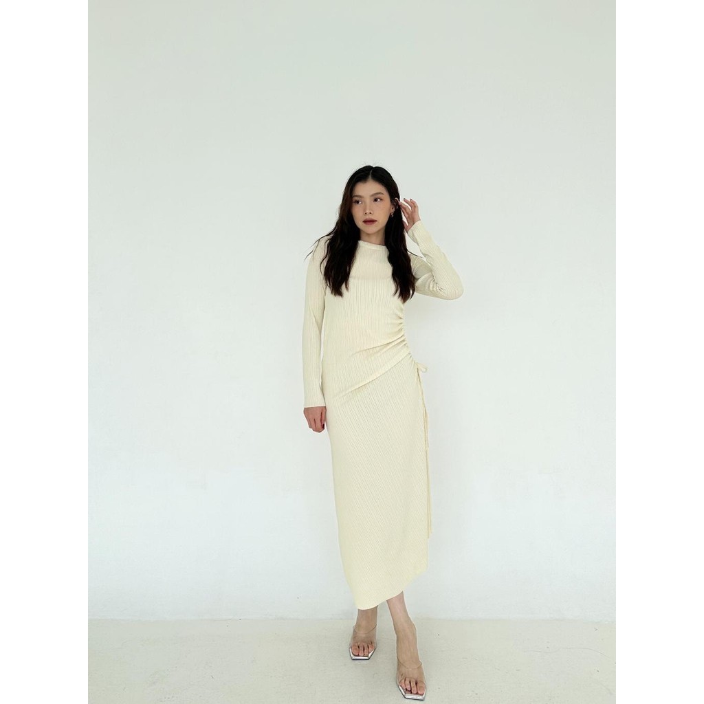 Lisa Knit dress | Dress knit serut | Longsleeve Knit Dress| Knit Dress Dress Lengan Panjang Knit Dre