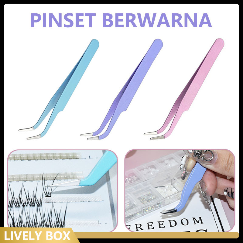 Pinset Bulu Mata Eyelash/ Pinset Bulu Mata Eyelash Pinset Tweezer Lengkung Lurus Bengkok