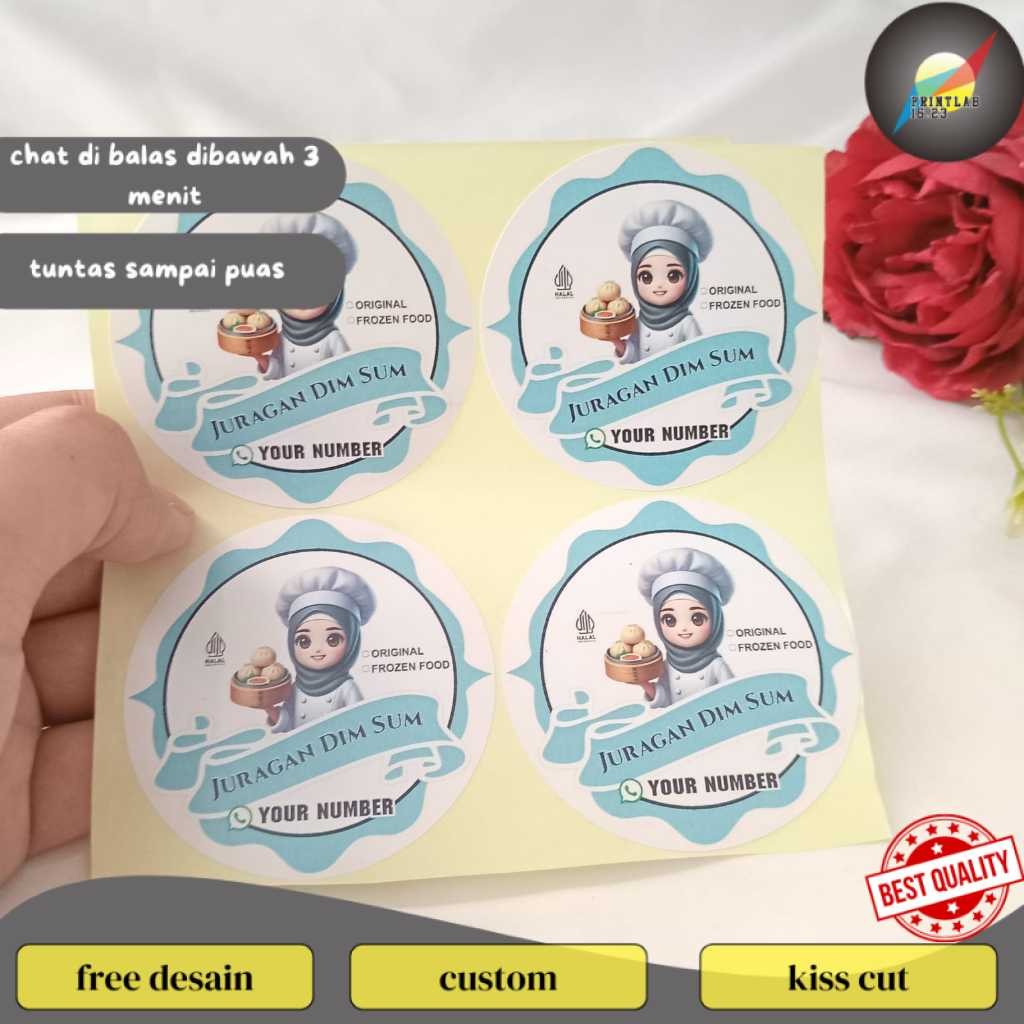 

PrintLab 5-8 Stiker Label Dimsum Bentuk Bulat Sticker Chromo Dim Sum Free Desain Custom Uk.Sedang