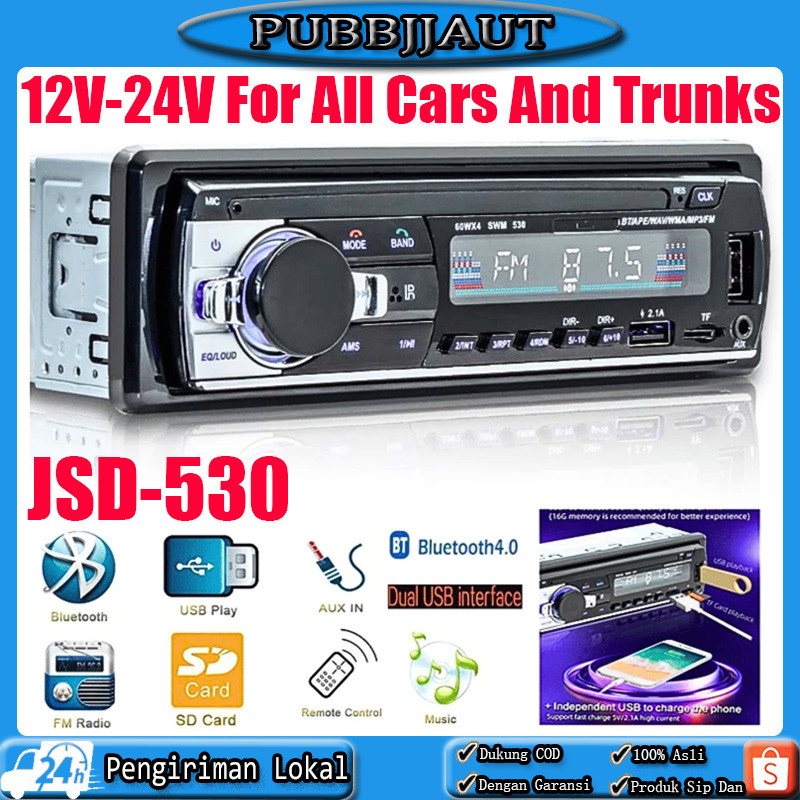 Single Din Bekas Tape Mobil JSD-530 Multifungsi Bluetooth USB FM Radio tip mobil Original