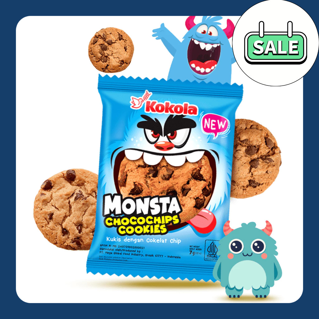 

Kokola Monsta Chocochips Cookies 7 gr ( Harga Per Bal / 1 Bal Isi 20 Pcs )