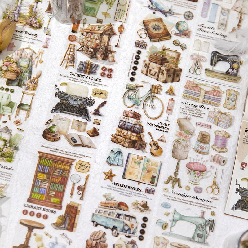 

1roll 6.5cm*3m Vintage Daily record Washi tape Stickers Planner Decorative collage Diary Scrapbooking Junk Journal Supplies