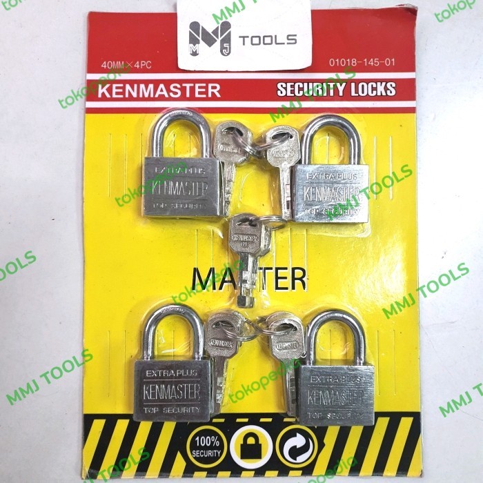 Gembok Master Key KEN MASTER 40mm x 4 pcs - KEN MASTER Gembok Master
