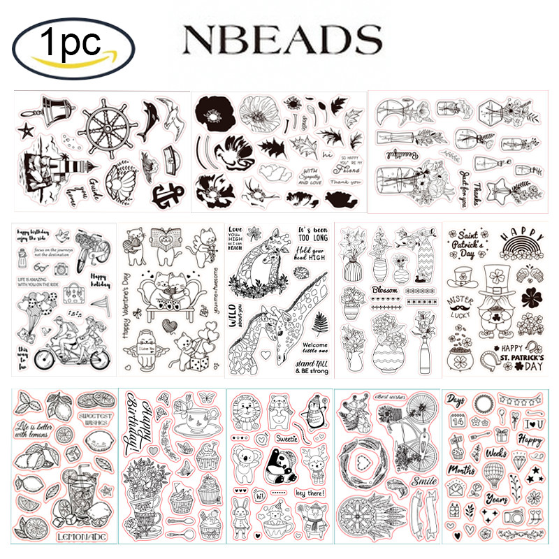

1PC Bicycle Animal and Balloon Silicone Clear Stamps Tourist Goods Transparent Stamps for Birthday Valentine's Day Cards Making
