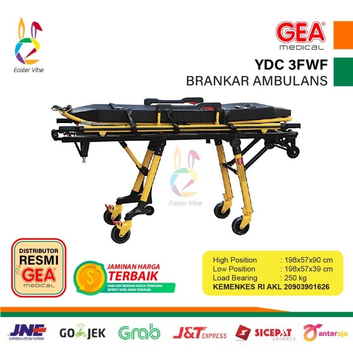 GEA YDC 3 FWF BRANKAR AMBULAN STRETCHER FOR AMBULANCE TANDU DARURAT GEA YDC 3FWF
