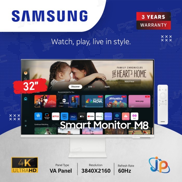 Monitor Samsung Smart LED M8 S32DM801 - 4K UHD 32" Inch