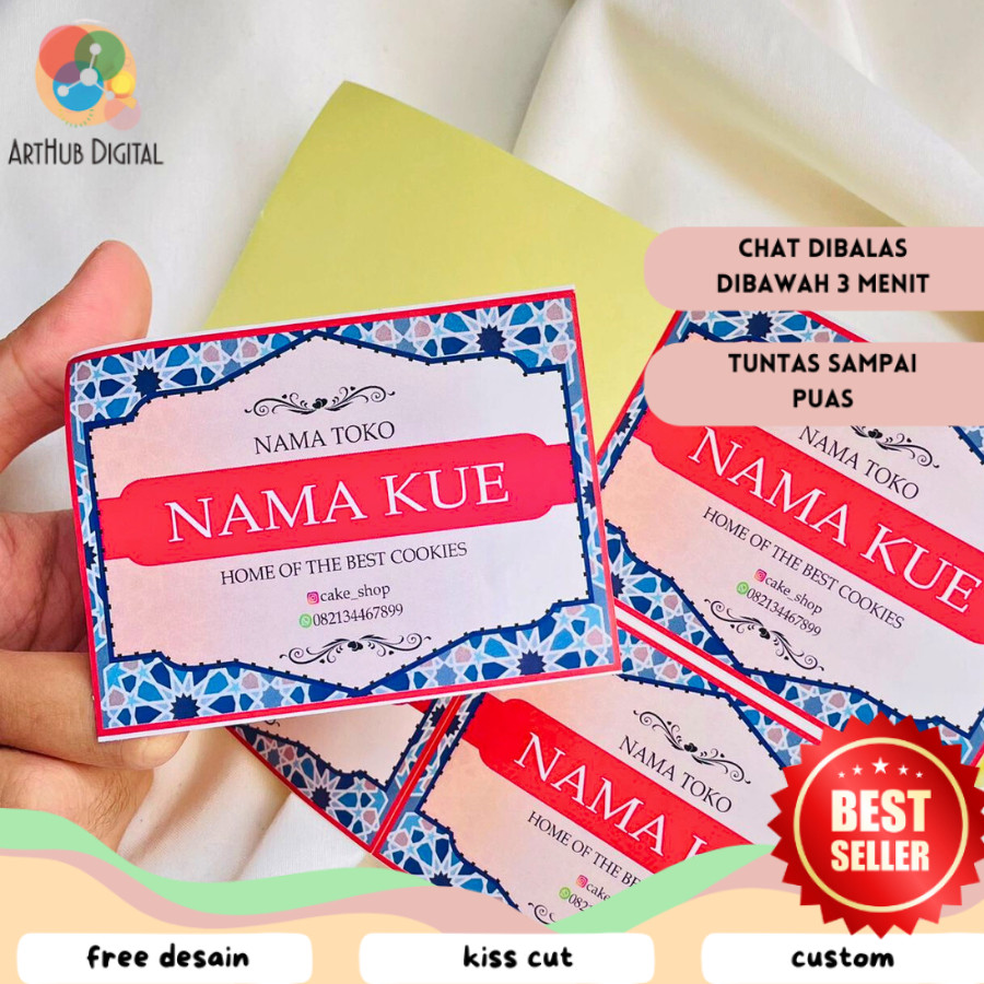 

AHD Sticker Label Idul Fitri - Sticker Toples Kue Kering - Stiker Persegi Panjang bahan chromo