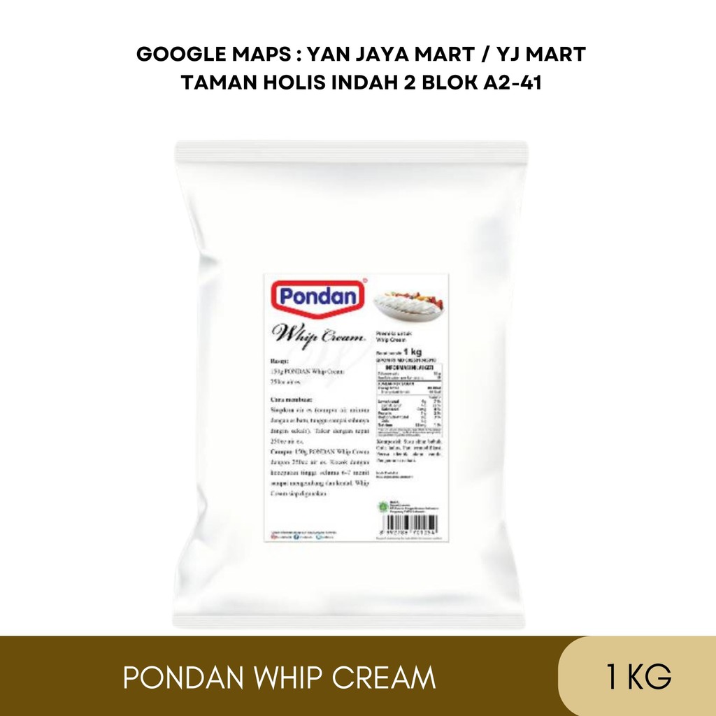 

Pondan Whip Cream Bubuk / Premix Bubuk Instan Krim Kue 1KG