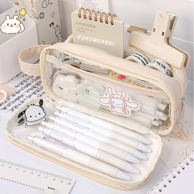 

【MOREBI】Tempat Pensil Pencil Case Transparent Large Capacity Aesthetic Simple Japanese Stationery Storage Bag School Office Supplies Besar Perlengkapan Sekolah Tempat Pena Celana Panjang