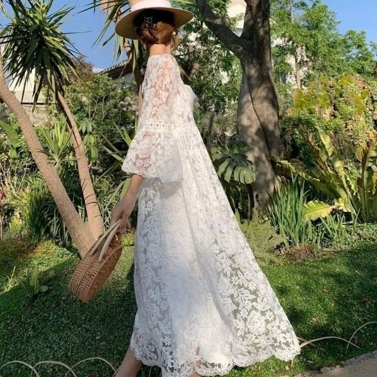 08311 Baju atasan luaran outer FLORY LACE COVER UP OUTER panjang putih Lace brokat bordir mewah Kore