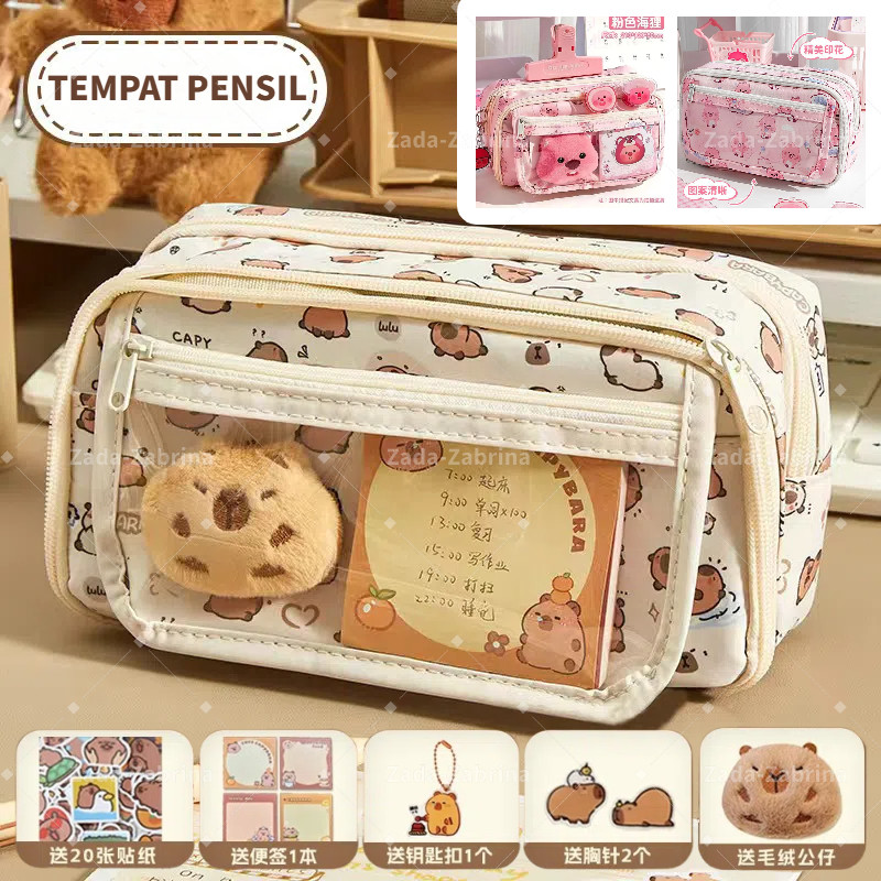 

ZADA Tempat Alat Tulis Kotak Pensil Aesthetic Tas Pena Capybara Tempat Pencil Tas Pensil Kapasitas Besar